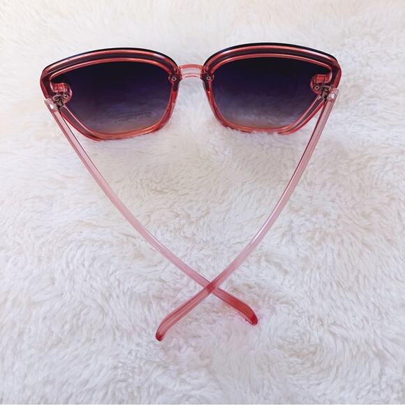 Giselle Black & Pink Oversized Cat Eye Sunglasses - Picture 9 of 10